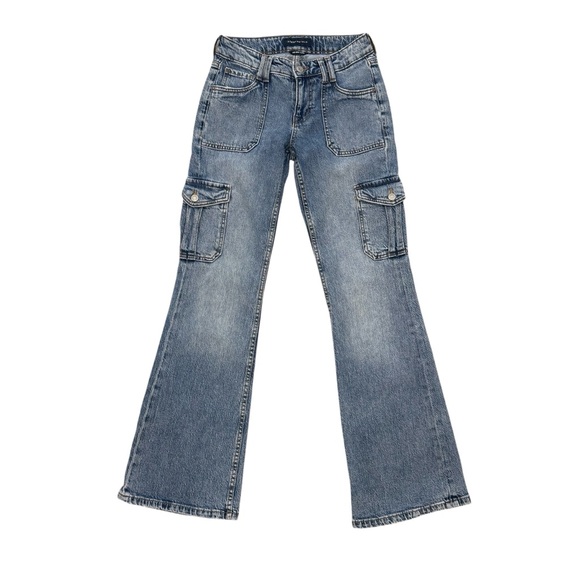 Aeropostale Women's Denim Y2K Mid Rise Flare Cargo Jeans Size OR - Picture 1 of 10